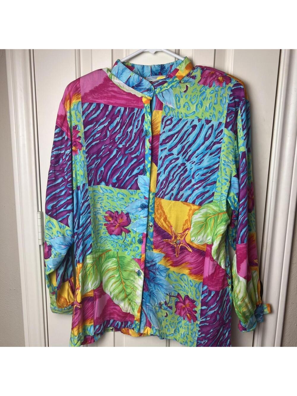 VTG 80/90s Sea Suns-Sir Winston Wmn's Shirt XL Tropical Resort USA (READ!!)